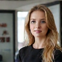 Portrait of Emily Clark, Operations Manager, a highly organized woman with a confident expression.