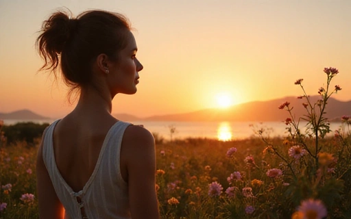 Female silhouette in a natural setting
