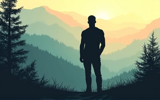 Male silhouette in a natural setting